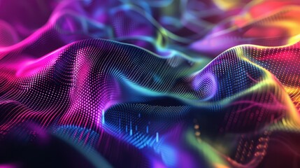 Fototapeta premium Abstract black background with gradient meshes and vibrant light reflections