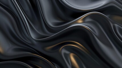 Obraz premium Abstract black background with smooth, flowing textures and vibrant gradients