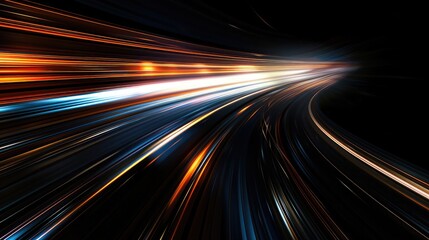 Abstract black background with soft focus and blurred light trails for a dynamic effect