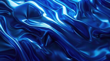 Fototapeta premium Abstract blue background featuring dynamic light reflections and smooth textures