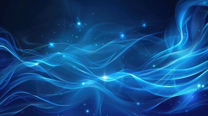 Abstract blue background with dynamic curves and bright light accents for a vibrant look