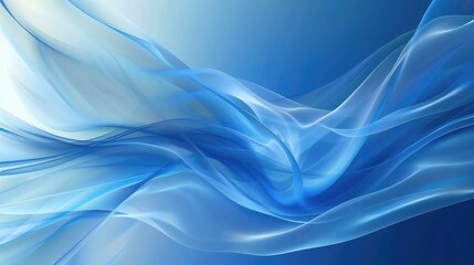 Fototapeta premium Abstract blue background with flowing lines and soft gradient effects