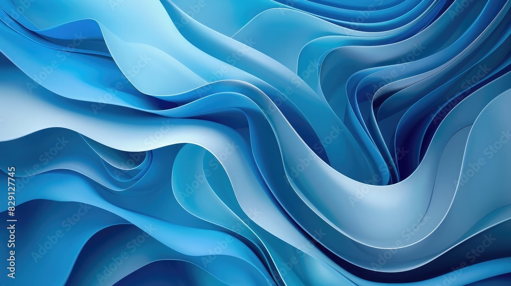 Poster abstract blue background with layered elements and smooth gradient transitions