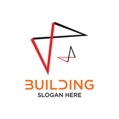 Building logo design simple concept premium Vector