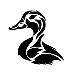 illustration vector graphic of tribal art tattoo design duck