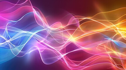 Obraz premium Abstract colorful wave background with delicate wave patterns and vibrant light accents