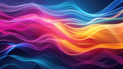 Obraz premium Abstract colorful wave background with layered wave elements and dynamic gradient effects