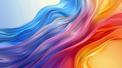 Obraz premium Abstract colorful wave background with smooth, flowing textures and vibrant colors