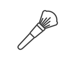 Makeup and cosmetics. Vector graphic icons of beauty brushes for face, powder, blush, eyeshadow.