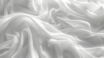 Obraz premium Abstract white fabric background with clean, minimalistic drapes and soft lighting