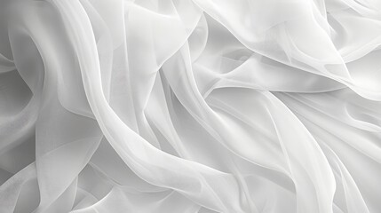 Obraz premium Abstract white fabric background with soft, overlapping layers and gentle lighting