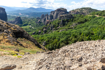 Panoramic view of Meteora Monasteries, Thessaly, Greece