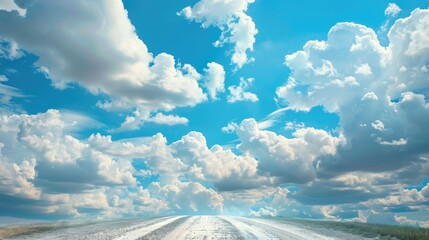 A path away from the dollar in the clear blue sky with clouds