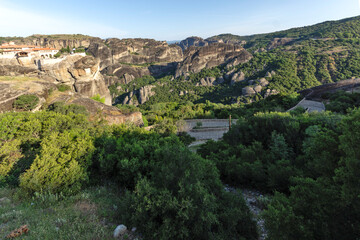 Obraz premium Panoramic view of Meteora Monasteries, Thessaly, Greece