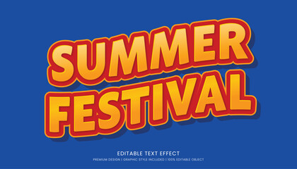 summer festival editable text effect template