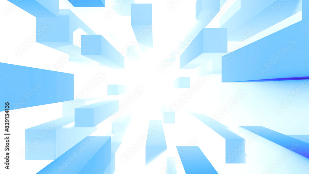 Poster stream of moving rectangles. design. stream of moving geometric platforms on white background. gamin