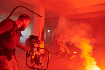 A professional cameraman captures the intense moments as a group of skilled soldiers embarks on a...