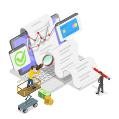 3D Isometric Flat  Illustration of Data Analytics, Stock Trading