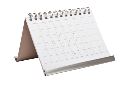 Elegant Wall Calendar Isolated on Transparent Background