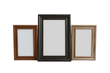 Classic Wooden Photo Frame Isolated on Transparent Background