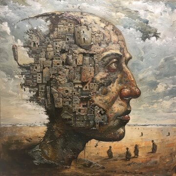 abstract art about human rights and humanism in a portrait