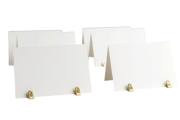 Classic Wedding Place Cards Isolated on Transparent Background