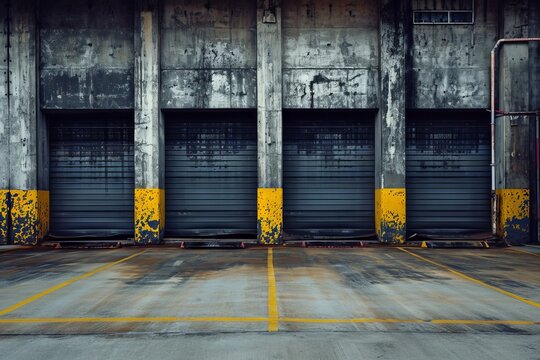 Hangar for Repair Service with Metal Roll Up Shutters