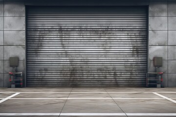 Hangar for Repair Service with Metal Roll Up Shutters