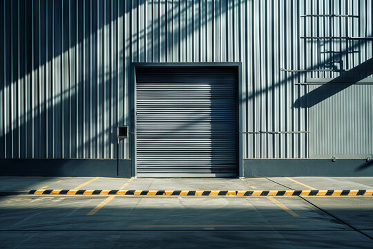 Hangar for Repair Service with Metal Roll Up Shutters