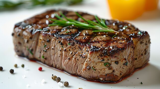 Steak - A simple yet universally loved dish, prepared in various styles across different cultures. isolate on white background Minimal and Simple style
