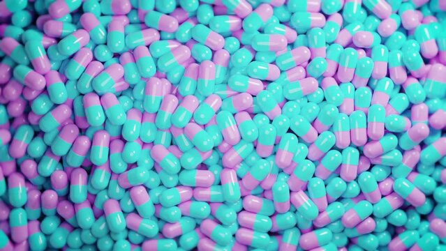 Healthy colorful medical Pills 4K resolution
