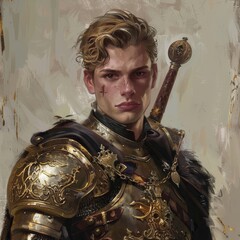 medieval nobility, baron's son 20 years old, dnd fantasy roleplay world game