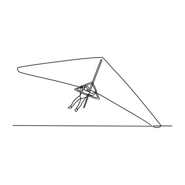 recommend clip art: One continuous line drawing of paragliding sport vector illustration. Paragliding, an exhilarating dance with the wind and sky. Paragliding is both art and adventure. Sports design in simple linear.