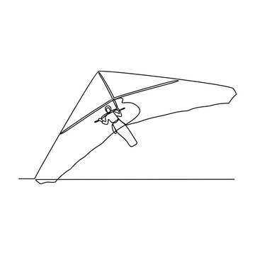 recommend clip art: One continuous line drawing of paragliding sport vector illustration. Paragliding, an exhilarating dance with the wind and sky. Paragliding is both art and adventure. Sports design in simple linear.