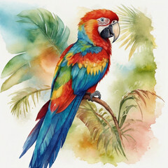 Fototapeta premium blue and yellow macaw ara Generated by Ai 