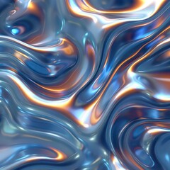Fototapeta premium Shiny liquid metallic texture wavy design