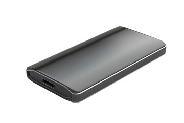 Compact SSD External Drive for Quick Data Transfer Isolated on Transparent Background