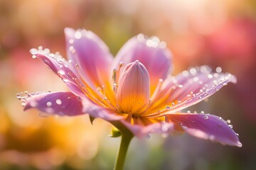 A flower with a droplet of water on it