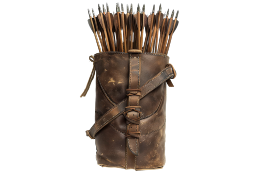 Archery Quiver for Traditional Bow Isolated on Transparent Background