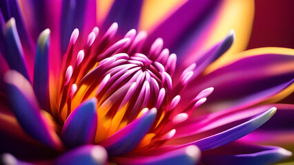 Obraz premium Close-up capturing the intricate details of a vibrant, colorful flower in full bloom