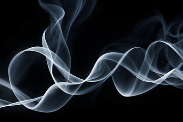 Naklejka premium A long, curving stream of smoke is shown in black and white