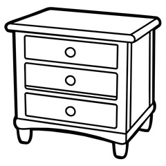 line illustration of furniture product, cabinet