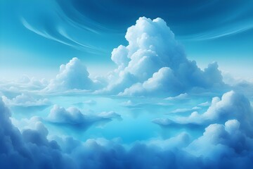 A blue sky with clouds and a body of water