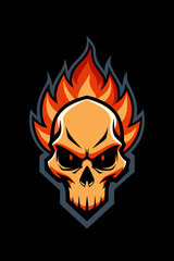 Fierce skull logo with red eyes and sharp, geometric design, perfect for esports teams, gaming communities, and branding. High-quality vector illustration conveying power, boldness, and sinister vibe