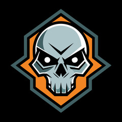 Fierce skull logo with evil eyes and sharp, geometric design, perfect for esports teams, gaming communities, and branding. High-quality vector illustration conveying power, boldness, and sinister vibe