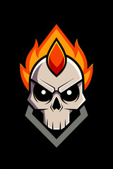 Fierce skull logo with evil eyes and sharp, geometric design, perfect for esports teams, gaming communities, and branding. High-quality vector illustration conveying power, boldness, and sinister vibe