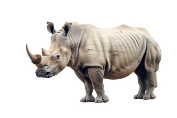 Obraz premium Powerful Rhino Silhouette Isolated on Transparent Background