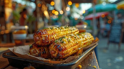A Corn Dog Rests on the Café Table: A Classic American Treat for National Corn Dog Day