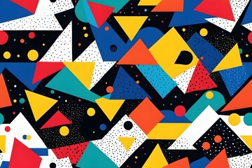 Obraz premium A colorful abstract pattern of shapes and dots