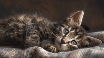 A Kitten s Portrait with a Chosen Emphasis